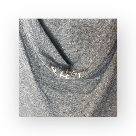 new Chaser ☻︎ Heart Eye Skull Draped Open Cross Back Tee T Shirt ☻ ︎Heather ☻︎ L - Picture 11 of 16